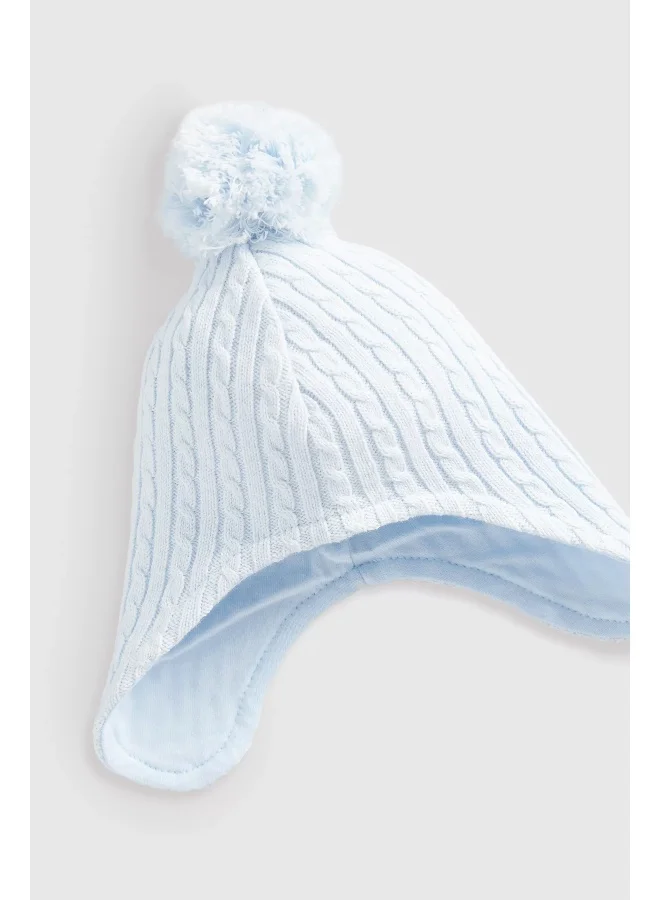مذركير Blue Knitted Trapper Baby Hat