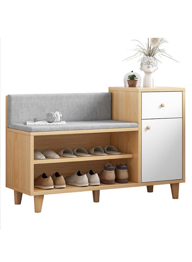 JCB CHIC 2-in-1 Shoe Storage Bench,Wooden Shoe Cabinet with 3 Adjustable Shelves and Removable Seat Cushion, Modern Entryway Bench, Shoe Storage Organizer, Shoe Rack for Hallway, Bedroom - Image 1