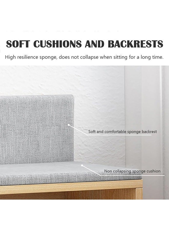 JCB CHIC 2-in-1 Shoe Storage Bench,Wooden Shoe Cabinet with 3 Adjustable Shelves and Removable Seat Cushion, Modern Entryway Bench, Shoe Storage Organizer, Shoe Rack for Hallway, Bedroom - Image 4