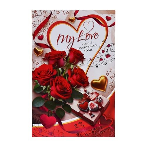 Saugat Traders Valentine Love Gift for Girlfriend Love Greeting Card with Red Rose Flower Red Heart Shape Soft Toy - Birthday - Anniversary - Image 2