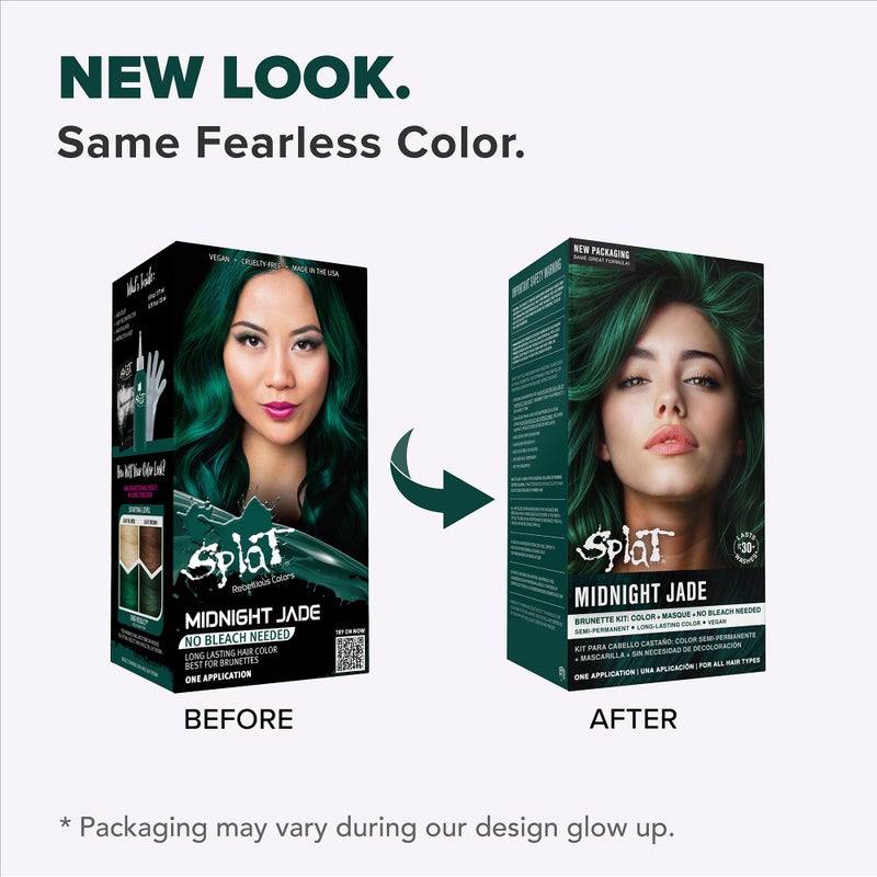 Splat Hair Splat Rebellious Colors 30 Wash Hair Color Kit, Midnight Jade, 6 Oz - Image 2