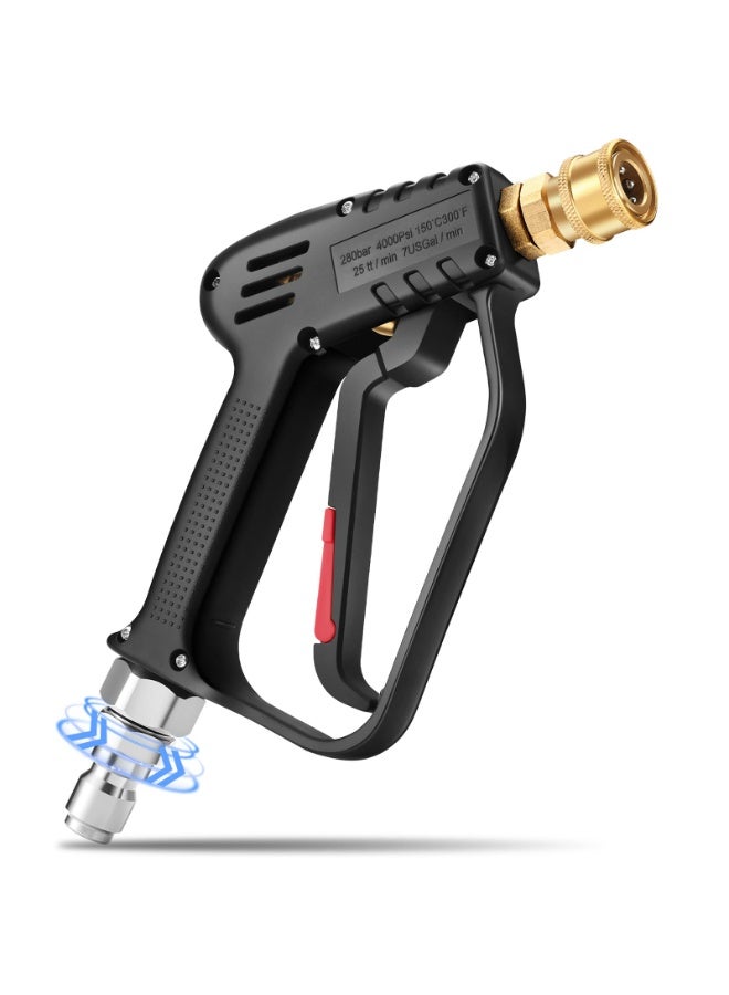 High-Performance Short Pressure Washer Gun With Swivel – Perfect High Foam Car Wash Sprayer 3/8" Male Plug And 1/4” Quick Connector Compatible Cannon - Image 1