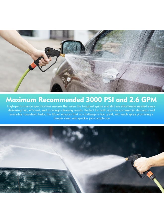 High-Performance Short Pressure Washer Gun With Swivel – Perfect High Foam Car Wash Sprayer 3/8" Male Plug And 1/4” Quick Connector Compatible Cannon - Image 5