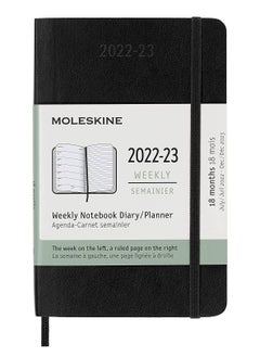18-Month 2022-23 Weekly Planner Diary 9x14cm Size Soft Cover Black
