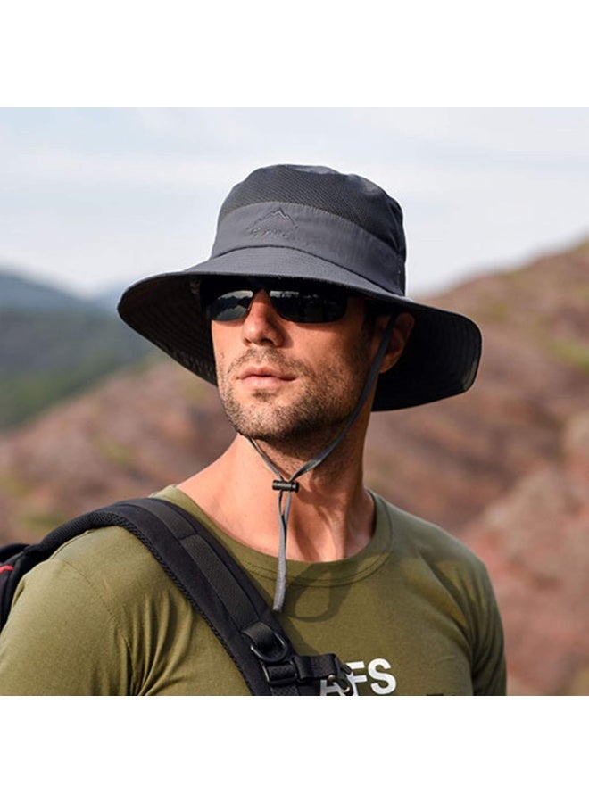 Moonmen Sun Hat for Men & Women, Fishing Hat Outdoor UV Sun Protection UPF 50+ Breathable Wide Brim Hat with Face Cover & Neck Flap - Image 5