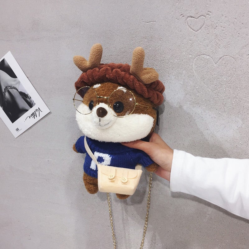 Ins Popular Healing Shiba Inu Doll Cute Plush Bag Cartoon Dog Chain Shoulder Crossbody Bag - Image 3