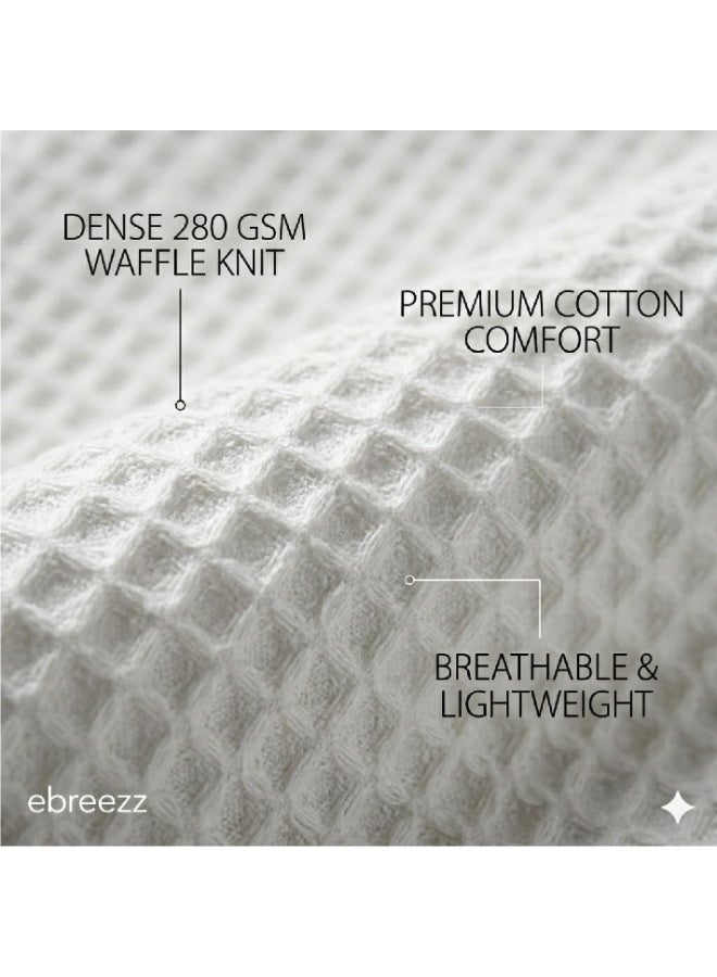 EBREEZZ Premium Waffle Cotton Blanket – 160×230 cm | 280 GSM - Image 3