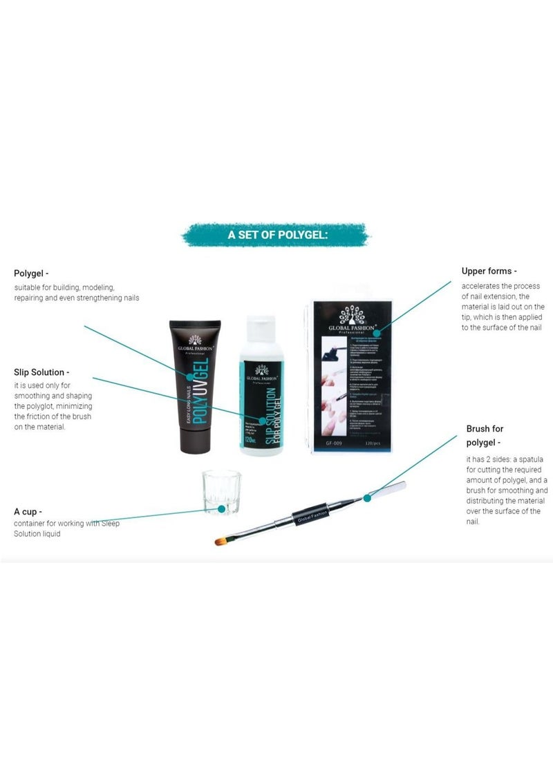 GLOBAL FASHION - Global Fashion Poly UV Gel: Long-Lasting, Durable, and Easy-to-Use Nail Enhancements | (09) TRANSPARENT - Image 1