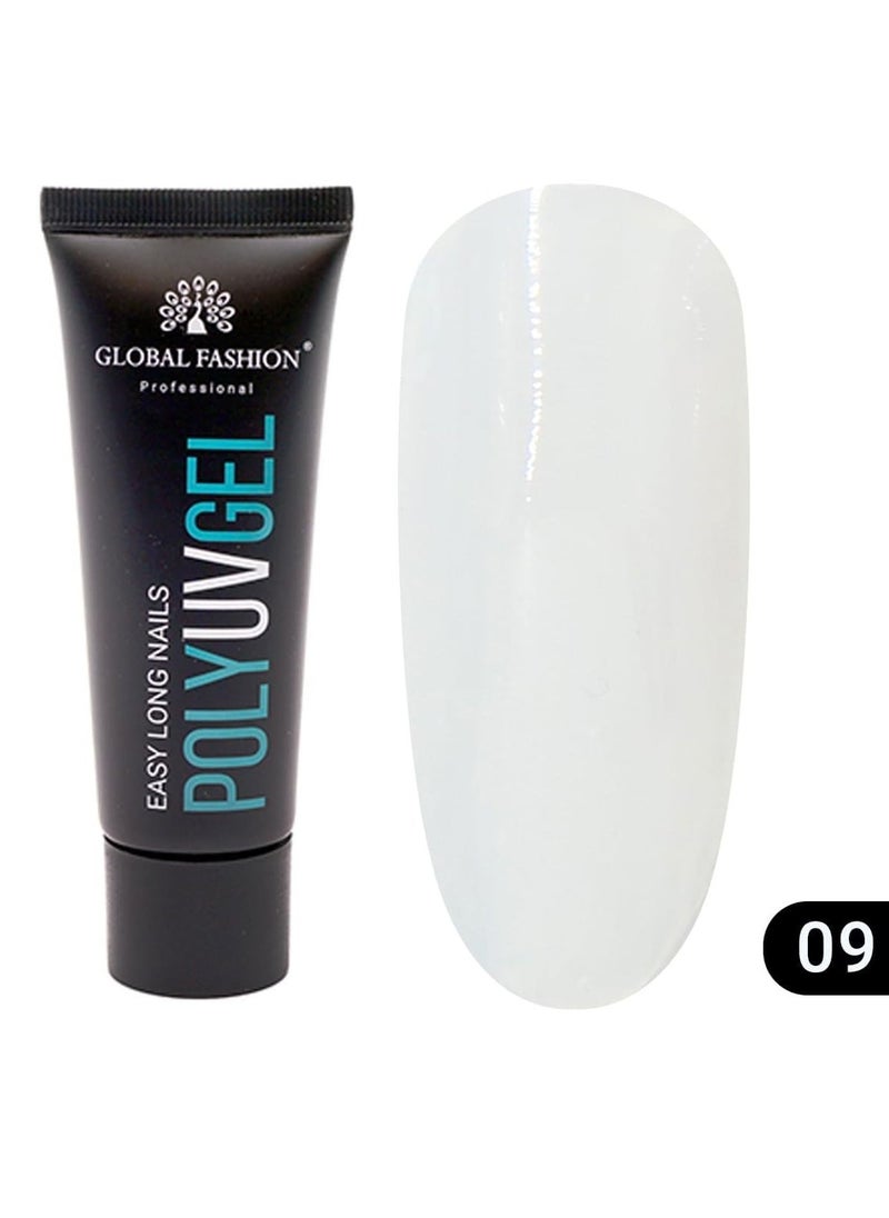 GLOBAL FASHION - Global Fashion Poly UV Gel: Long-Lasting, Durable, and Easy-to-Use Nail Enhancements | (09) TRANSPARENT - Image 1