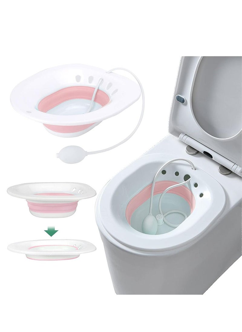 Arabest - Sitz Baths for Toilet Seat, Sitz Bath for Postpartum Care, Sitz Bath for Hemorrhoids with Flusher Pregnant Women Yoni Steam Seat,Soaking Basin for Inflammation Treatment,Fits Universal Toilet - Image 1