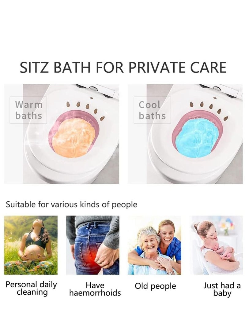 Arabest - Sitz Baths for Toilet Seat, Sitz Bath for Postpartum Care, Sitz Bath for Hemorrhoids with Flusher Pregnant Women Yoni Steam Seat,Soaking Basin for Inflammation Treatment,Fits Universal Toilet - Image 1
