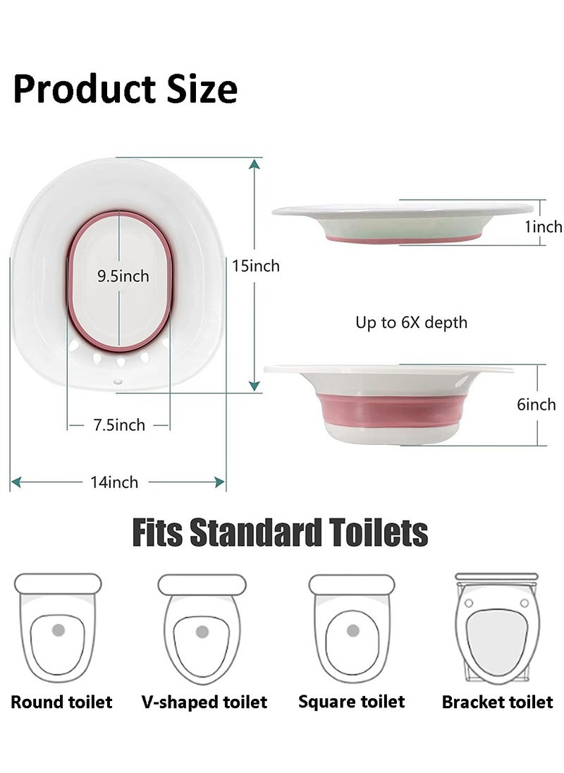Arabest - Sitz Baths for Toilet Seat, Sitz Bath for Postpartum Care, Sitz Bath for Hemorrhoids with Flusher Pregnant Women Yoni Steam Seat,Soaking Basin for Inflammation Treatment,Fits Universal Toilet - Image 1