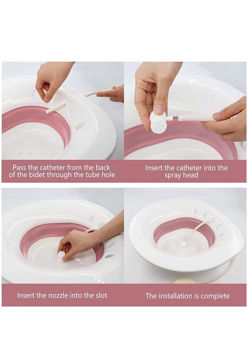 Arabest - Sitz Baths for Toilet Seat, Sitz Bath for Postpartum Care, Sitz Bath for Hemorrhoids with Flusher Pregnant Women Yoni Steam Seat,Soaking Basin for Inflammation Treatment,Fits Universal Toilet - Image 1