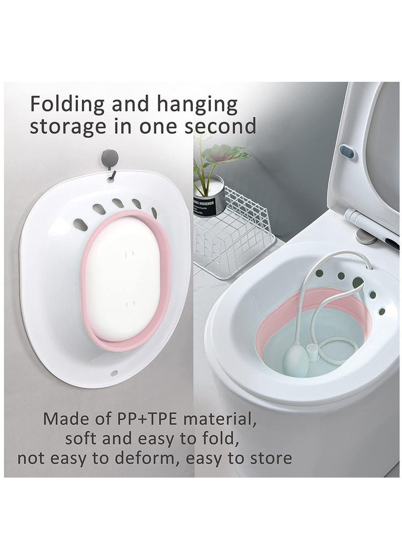 Arabest - Sitz Baths for Toilet Seat, Sitz Bath for Postpartum Care, Sitz Bath for Hemorrhoids with Flusher Pregnant Women Yoni Steam Seat,Soaking Basin for Inflammation Treatment,Fits Universal Toilet - Image 1
