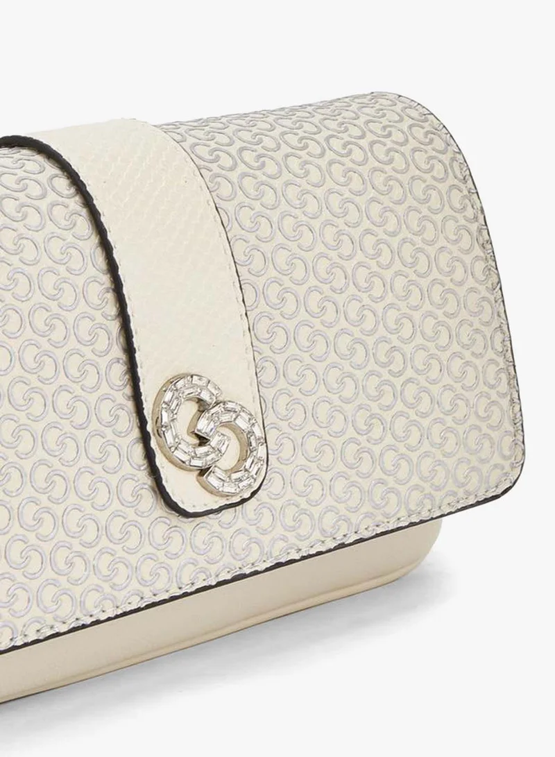 Celeste IVORY Monogram Print Crossbody Bag With Detachable Chain Strap for Women | Best Price UAE
