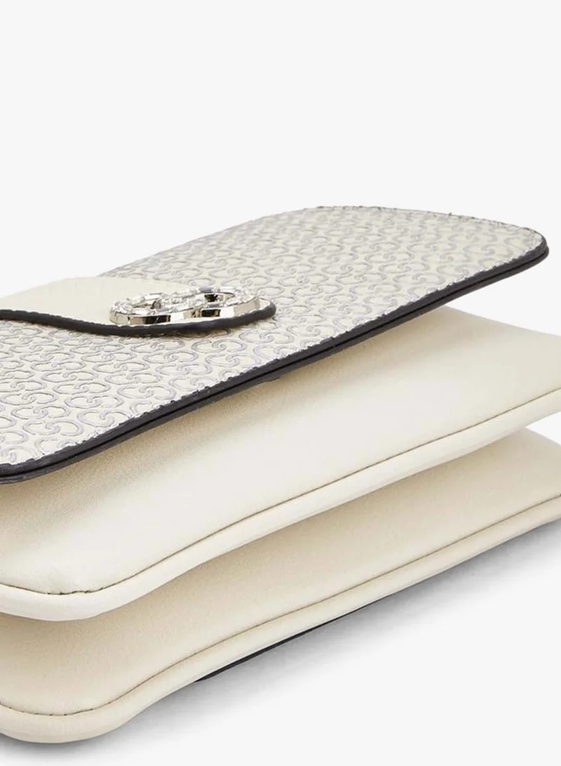 Celeste IVORY Monogram Print Crossbody Bag With Detachable Chain Strap for Women | Best Price UAE
