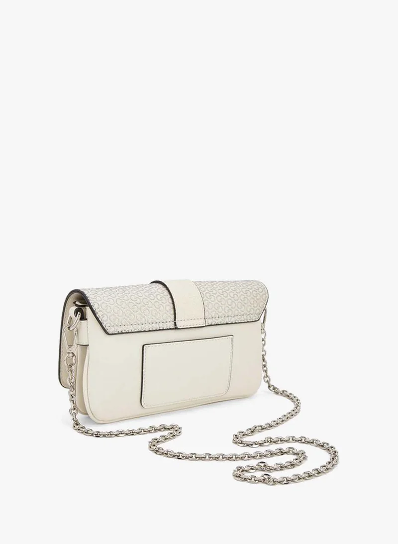 Celeste IVORY Monogram Print Crossbody Bag With Detachable Chain Strap for Women | Best Price UAE