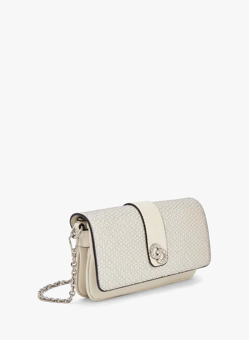 Celeste IVORY Monogram Print Crossbody Bag With Detachable Chain Strap for Women | Best Price UAE