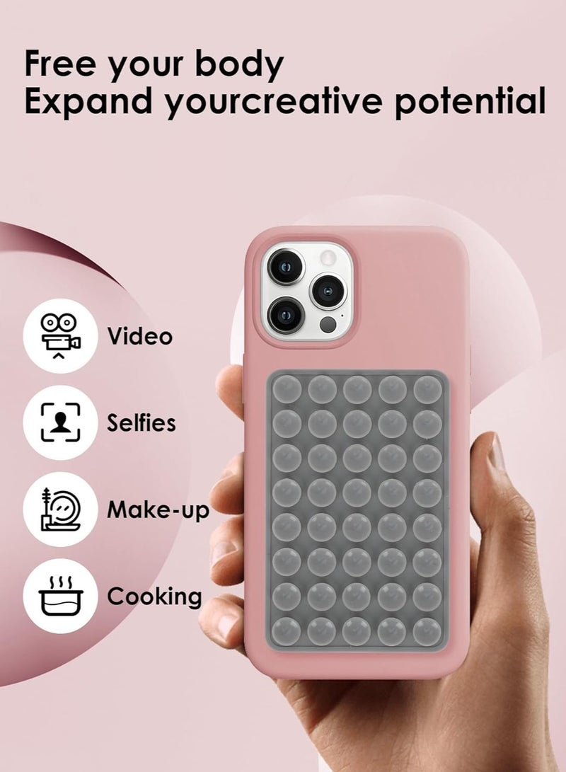 Silicone Suction Cup Phone Case Mount Double Sided, Phone Accessories Hands-Free Strong Grip Holder for Selfies and Videos, Silicon Phone Stand for iPhone and Android (Gray)  - Image 3
