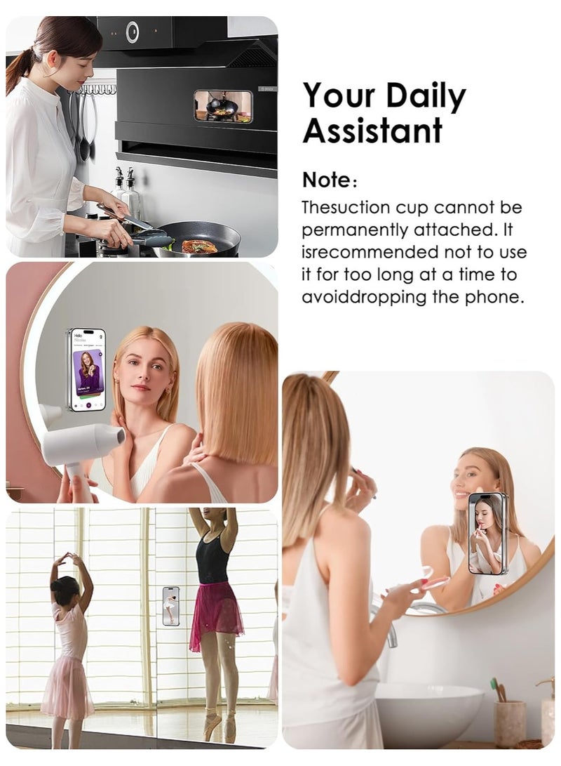 Silicone Suction Cup Phone Case Mount Double Sided, Phone Accessories Hands-Free Strong Grip Holder for Selfies and Videos, Silicon Phone Stand for iPhone and Android (Gray)  - Image 5