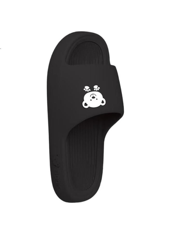 Scarecrow Strawman Couple Thick-Soled Bathroom Slippers For Men And Women Home Indoor Outdoor Shower Thickened Silent Cool Slippers Black 42-43 - Image 1