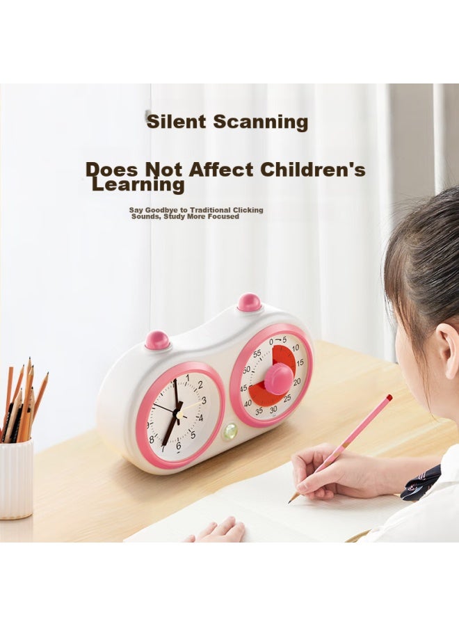 Qt-timer Dual-screen Timer For Children's Learning, New Model, Student Wake-up Specialized, Visual Clock, Alarm Clock, Dual-use Countdown Timer, Time Management Device, Cherry Blossom Pink, Back-to Gift - Image 3