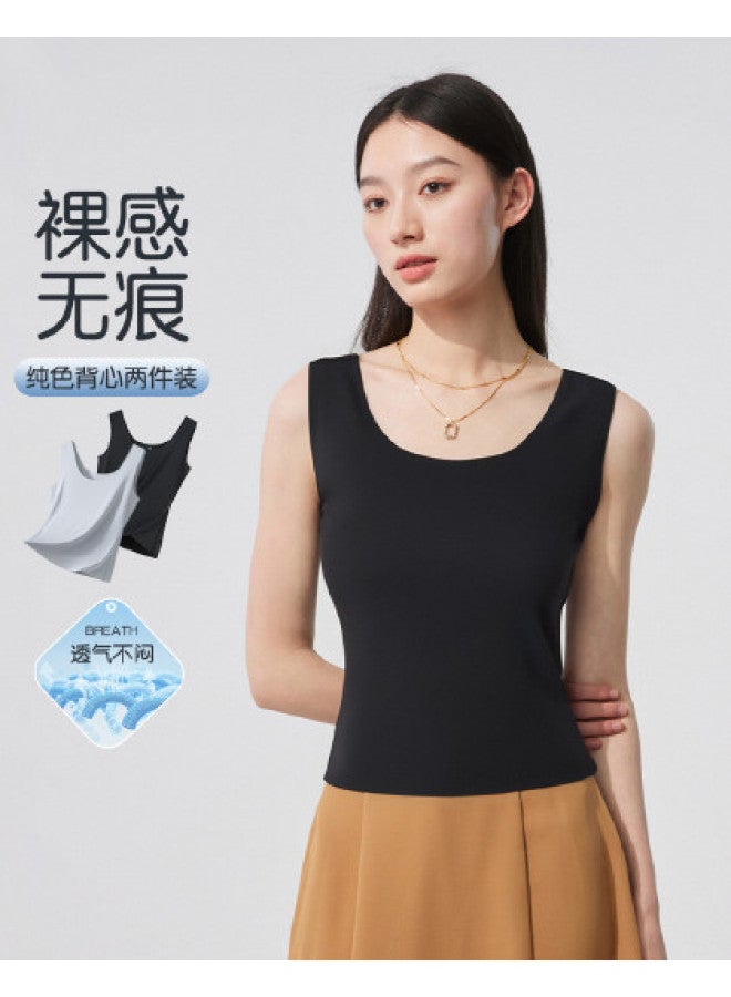 MIIOW 2-Pack Women'S Seamless Camisole Vest, Contour Cut, Sleeveless Tank Top For Layering Or Outerwear - Image 1