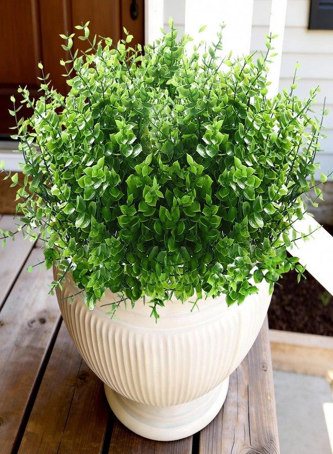 WYOK 14 Bundles Artificial Grass UV Resistant for Patio Outdoors Fake Faux Silk Plants Realistic Plastic Grass Indoors Porch Window Home Decoration (14, Green Grasses) - Image 1