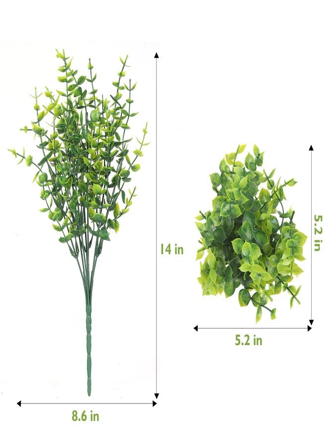 WYOK 14 Bundles Artificial Grass UV Resistant for Patio Outdoors Fake Faux Silk Plants Realistic Plastic Grass Indoors Porch Window Home Decoration (14, Green Grasses) - Image 3