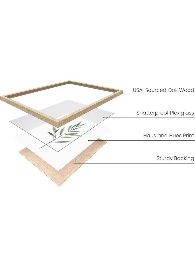 Home Trove Framed Botanical Wall Art - Set Of 4 Tropical Leaf Prints, Sage Green Plant Wall Decor, Minimalist Leaves Art (Beige Frame, 8X10)  - Image 2