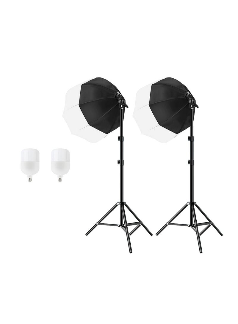Photography  Lighting Kit with 2 Pcs Bulb for Portrait Product Shooting  - Image 2