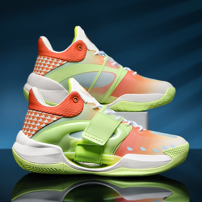 Luminous Velcro Basketball Shoes For Teenagers And Students High-Top Sports Shoes For Men And Women, Middle And Large Children, Cement Floor Basketball Training - Image 2