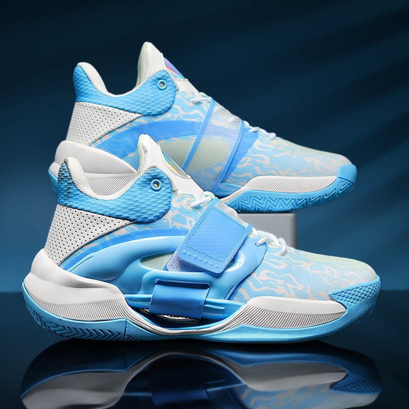 Luminous Velcro Basketball Shoes For Teenagers And Students High-Top Sports Shoes For Men And Women, Middle And Large Children, Cement Floor Basketball Training - Image 3