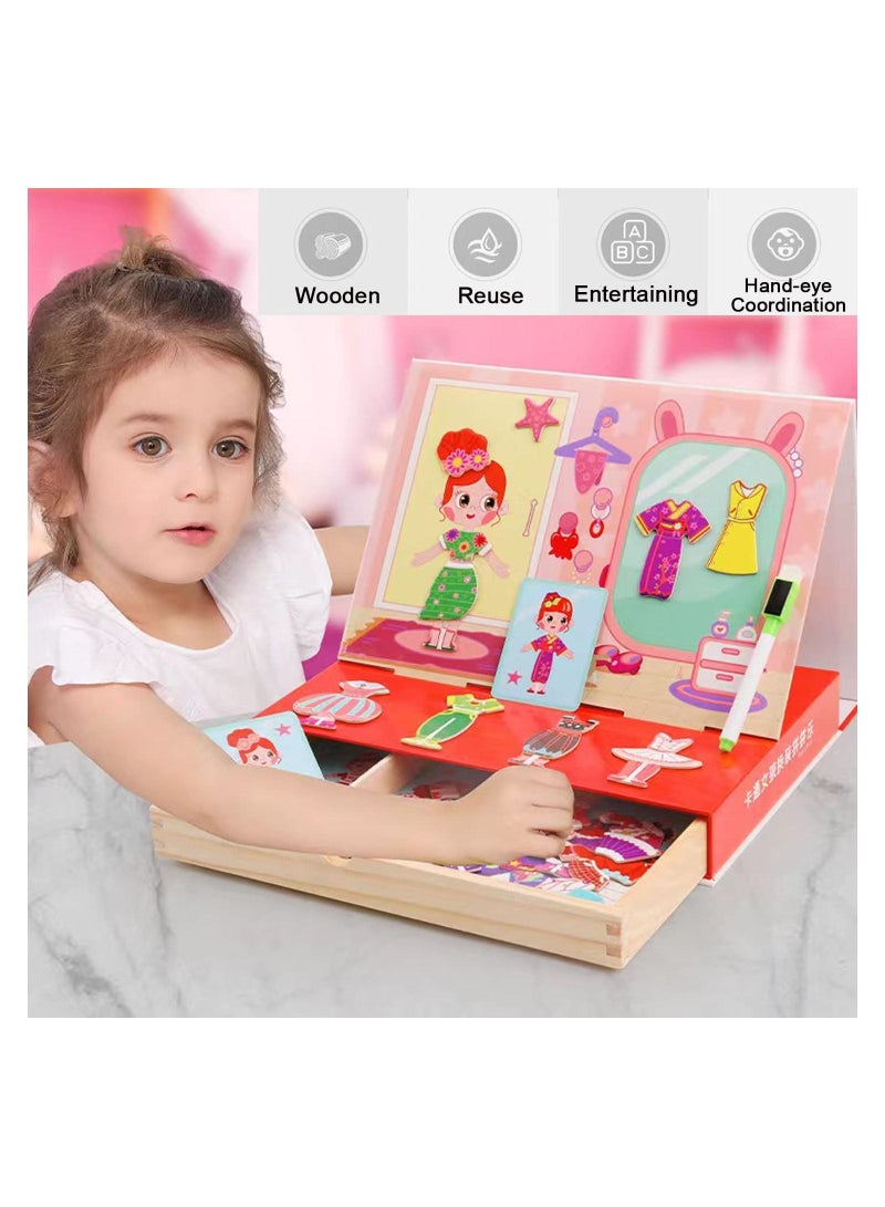Magnetic Puzzle Toys for Kids - Educational Toys Magnetic Jigsaw Puzzles Box,Kids Imagination Play.Mix and Match Costume Dress Up Game  - Image 4