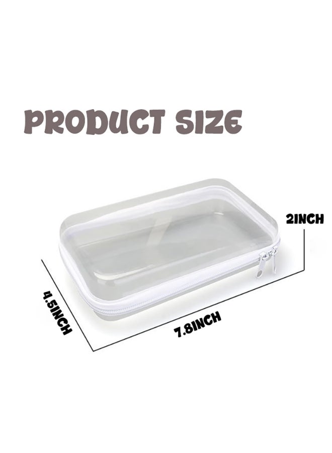 NovaHF 2PC Small Clear Hard Shell Plastic Zipper Case Double Zippers Hard Clear Zipper Used for Storing Snacks Makeup Tools and Toiletries - Image 4