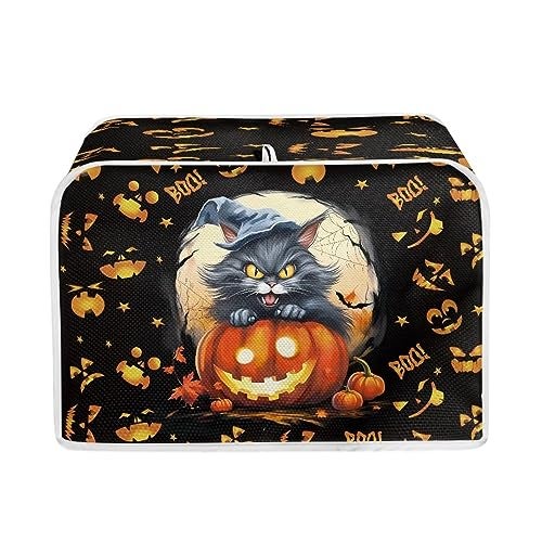 Psesaysky Cat Halloween Toaster Covers Dust Cover Kitchen Accessories Compatible with Most 2Slice Toaster Kitchen Appliance Organizer Bag Halloween Gift - Image 1