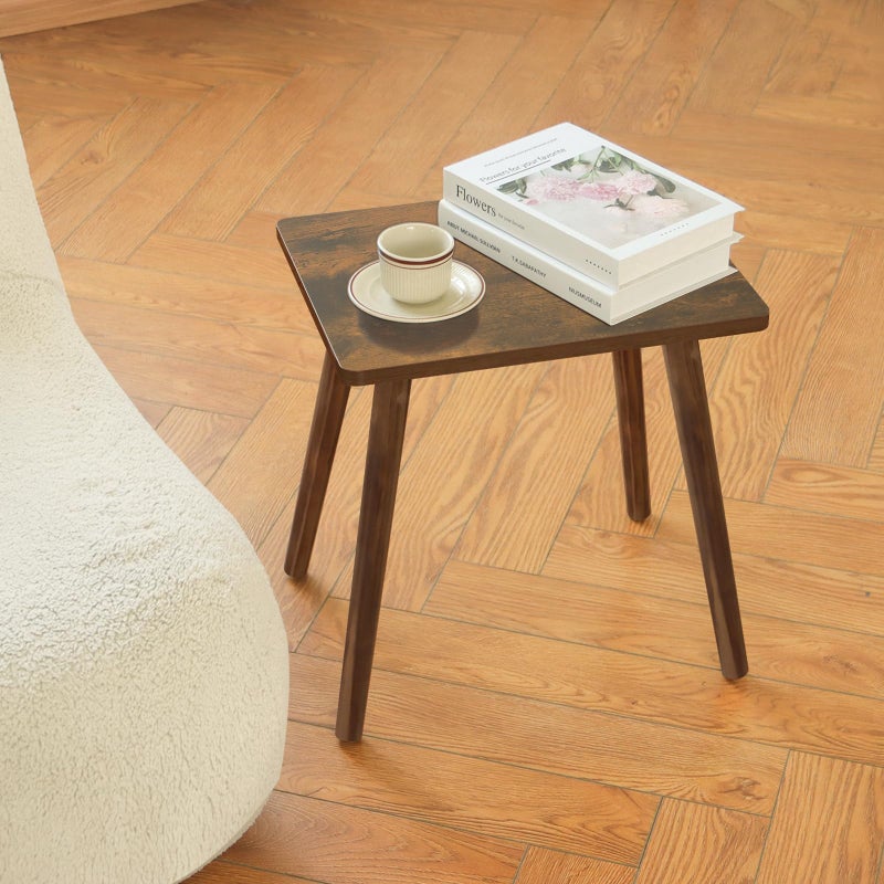 AWASEN Side Table, Small Wood End Table Living Room, Mini Bed Side Table Modern Accent Nightstand with Solid Wood for Bedroom Office Small Spaces, Rustic Brown - Image 3