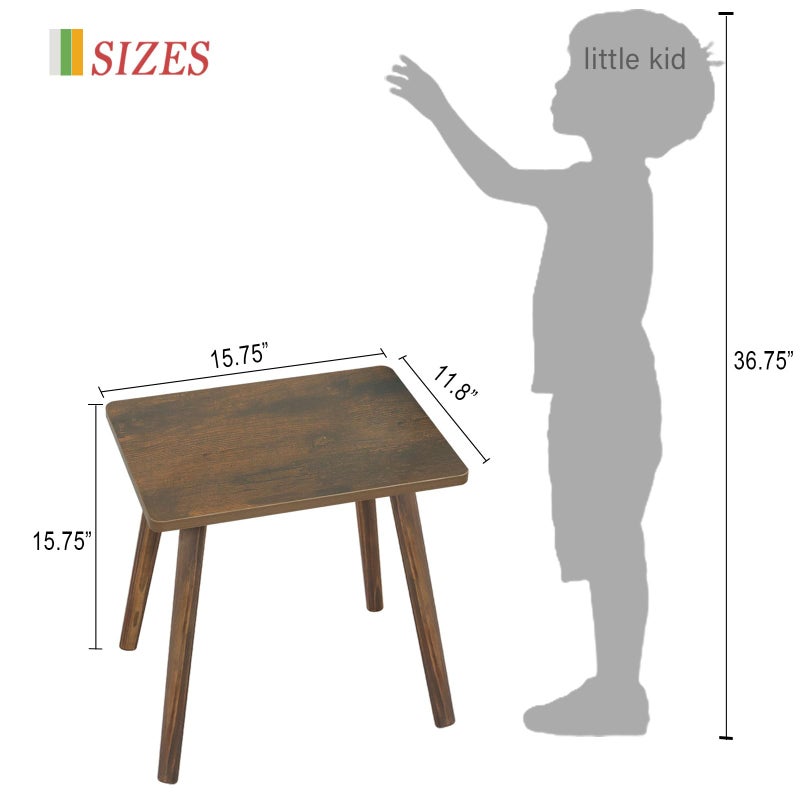 AWASEN Side Table, Small Wood End Table Living Room, Mini Bed Side Table Modern Accent Nightstand with Solid Wood for Bedroom Office Small Spaces, Rustic Brown - Image 2