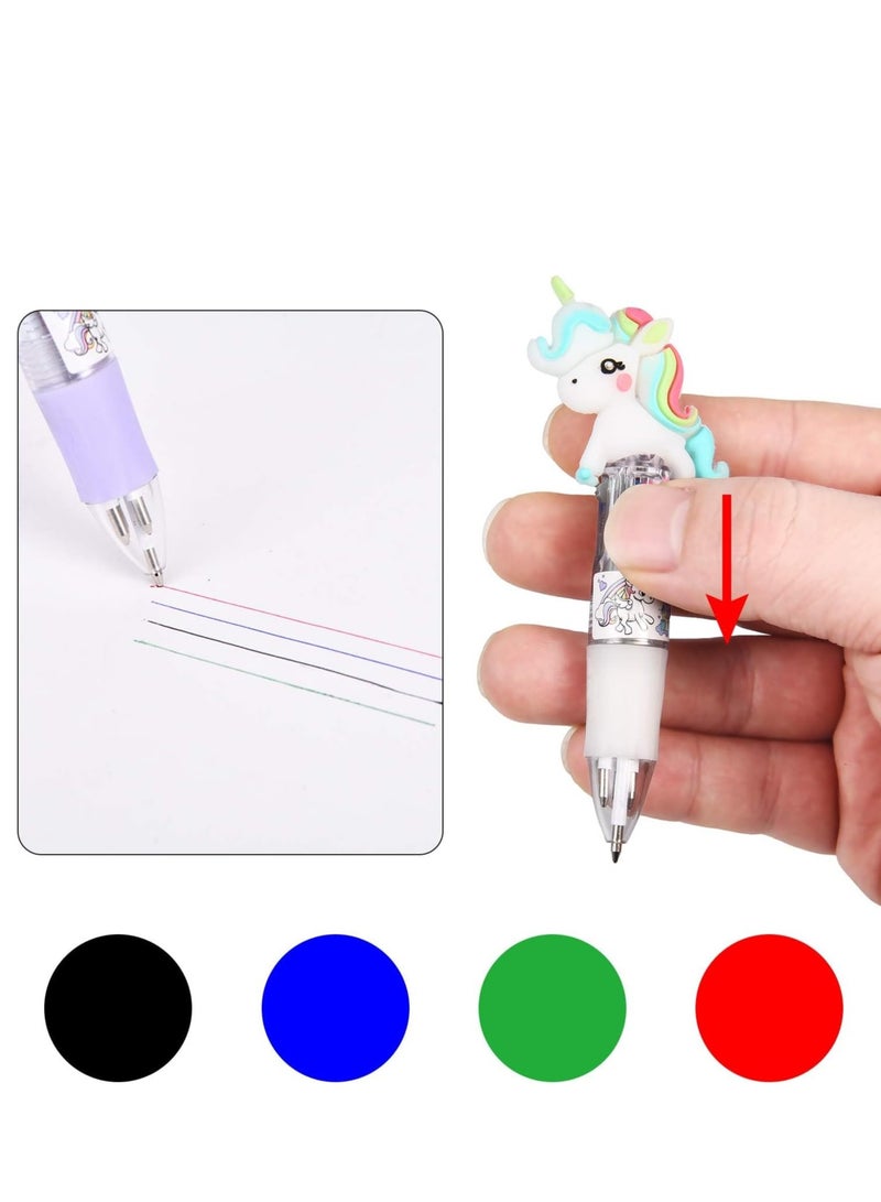 KASTWAVE 12 Pieces Mini Unicorn Dinosaur Pen Multicolor Unicorn Dinosaur Ballpoint Pen Retractable Gel Ink Unicorn Dinosaur Pen Shuttle Pen for Kid Office School Party Favor - Image 4