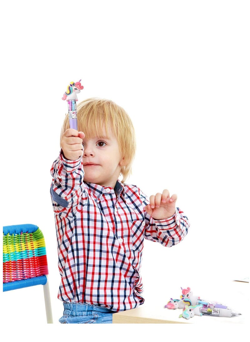 KASTWAVE 12 Pieces Mini Unicorn Dinosaur Pen Multicolor Unicorn Dinosaur Ballpoint Pen Retractable Gel Ink Unicorn Dinosaur Pen Shuttle Pen for Kid Office School Party Favor - Image 2