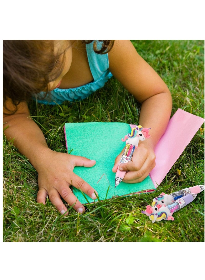 KASTWAVE 12 Pieces Mini Unicorn Dinosaur Pen Multicolor Unicorn Dinosaur Ballpoint Pen Retractable Gel Ink Unicorn Dinosaur Pen Shuttle Pen for Kid Office School Party Favor - Image 3