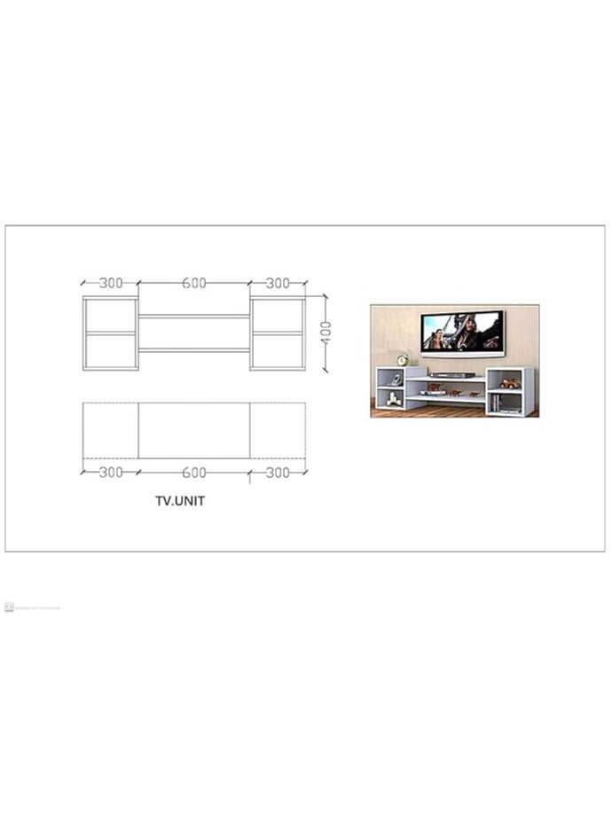 MODERN HOME Modern Matte White TV Stand – Sleek Entertainment Console with Storage, Pre-Polished Finish, Engineered Wood.  - Image 2
