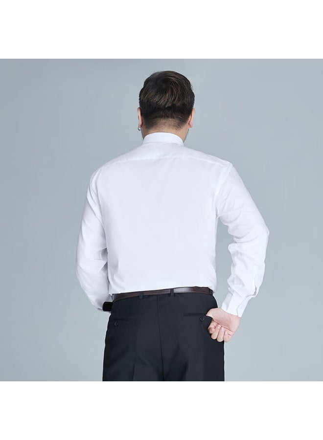Ayoupang Plus Size Bamboo Fiber Long Sleeve Shirt Men's Casual Business Loose Elastic Fat Big Size Wrinkle-free Wrinkle-resistant Undershirt - Image 2