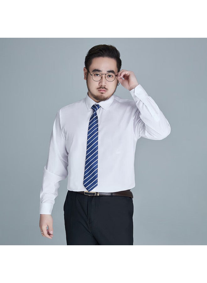 Ayoupang Plus Size Bamboo Fiber Long Sleeve Shirt Men's Casual Business Loose Elastic Fat Big Size Wrinkle-free Wrinkle-resistant Undershirt - Image 3