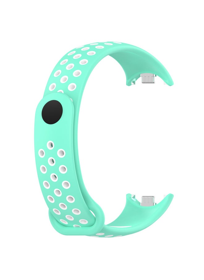 Generic - Suitable For Mi Band 8 Double Color Nike Watch Band Mi Band 9 Double Color Nike Universal Watch Band-Color:Duck Green And White - Image 1