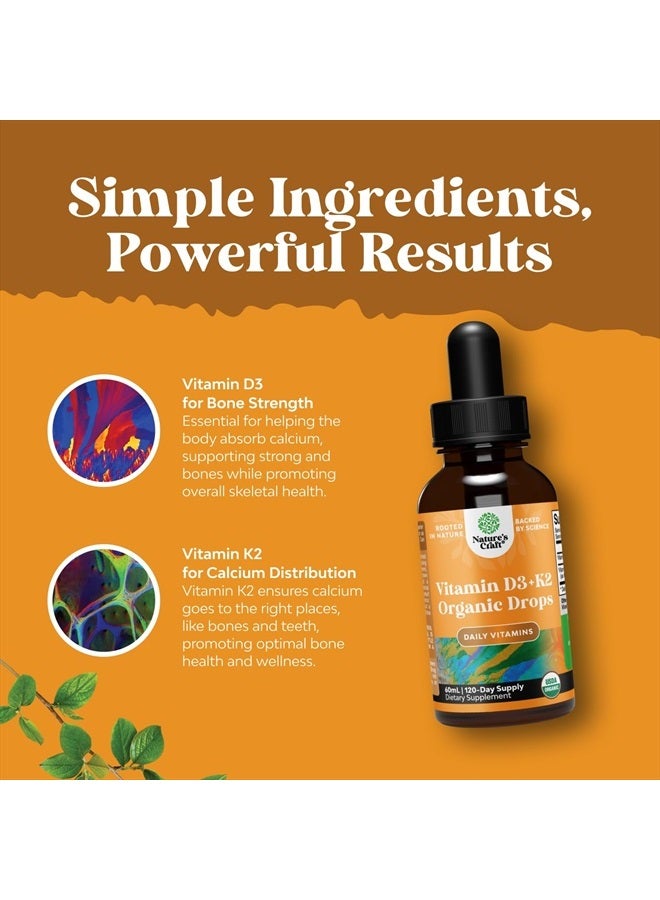 Natures Craft Organic Vitamin D3 + K2 Drops, 60 mL - Image 4