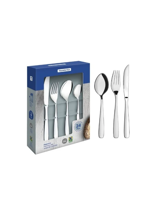 دانوب هوم Tramontina 24-Piece Flatware Set Amazonas 66960004, Multi Colour, Stainless Steel, Flatware Cutlery Set For Dining Table