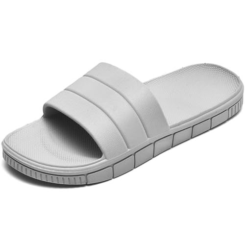 clootess Shower Slide Shoes for Men and Women Home Sandal Bath Slipper Indoor House Pool College Dorm Non-Slip Grey 40.41 - Image 1