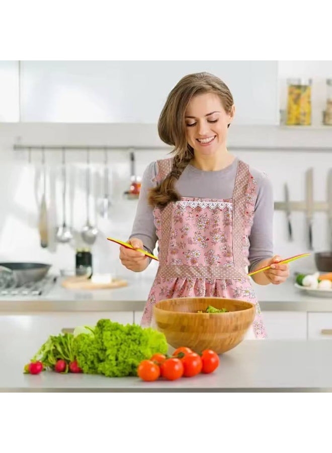 مريلة مطبخ متعددة الألوان بنقشة رقيقة مزودة بأحزمة كتف ثابتة وجيب أمامي متعدد الاستخدامات تصميم عصري يضفي جمالاً على مطبخك(MM) - Image 3