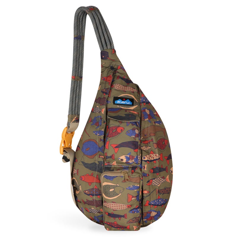 KAVU Slingback Pack with Adjustable Rope Shoulder Strap Fish Tessellate - Image 2
